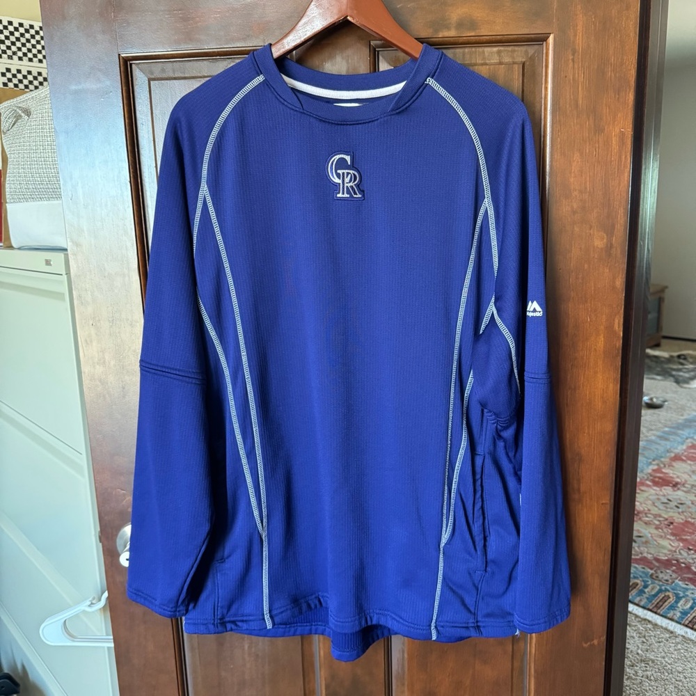 Majestic Purple Pullover with White Collar Stripe